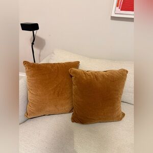 Threshold burnt orange gold velvet throw pillow covers 18x18 fall decor accent